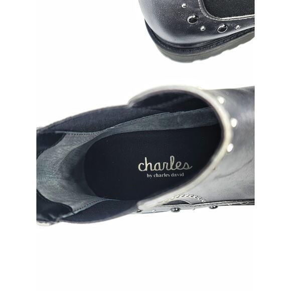 NEW CHARLES DAVID RADAR CHELSEA METALLIC STUDDED BOOTS - 7 - Picture 10 of 14